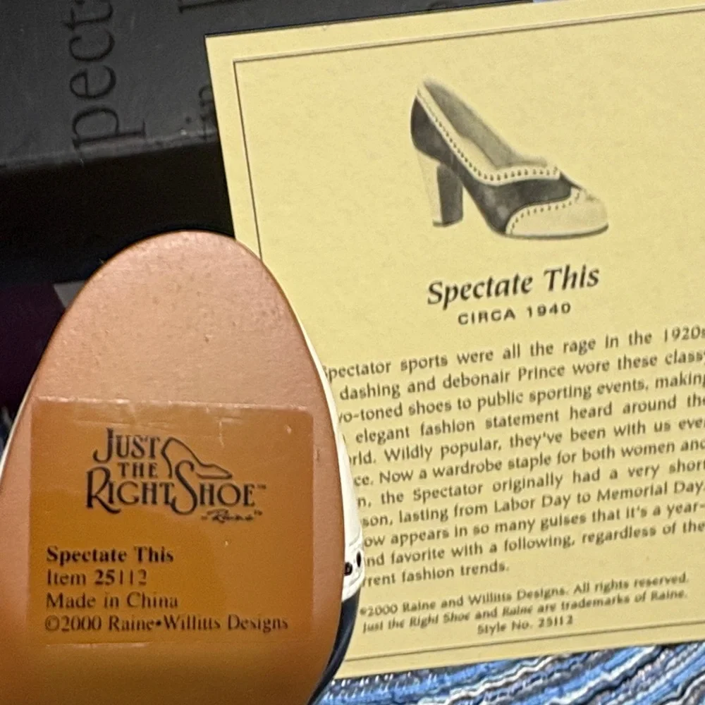 Just The Right Shoe Black and Cream Heels - Picture 5 of 5